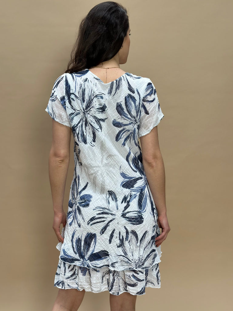 Big Flower Print Dress-Dresses-Paco