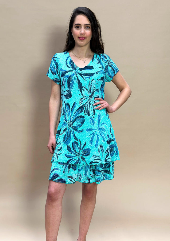 Big Flower Print Dress-Dresses-Paco