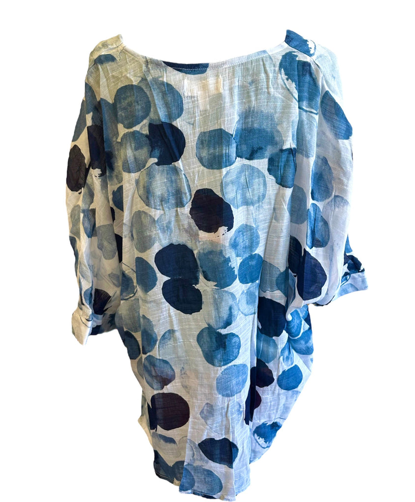 Blues Dotted Top-Tops-Paco