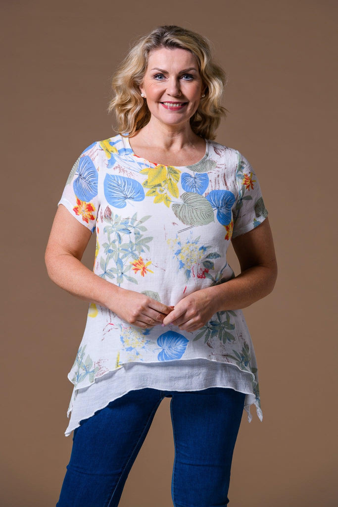 Double Layer Print Top-Tops-Paco