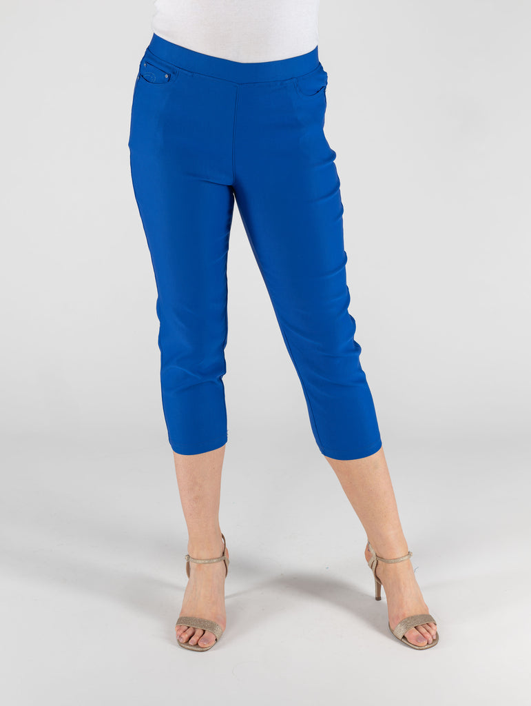 22" Leg Cropped Trouser - T29801 Cobalt-Trousers-Paco