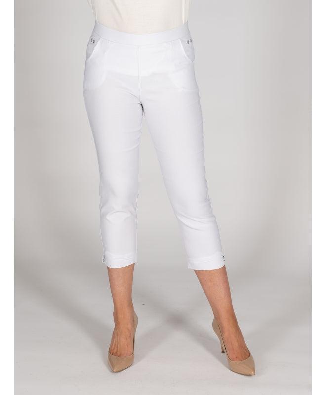 22" Leg Cropped Trouser - White - T28336-Trousers-Paco