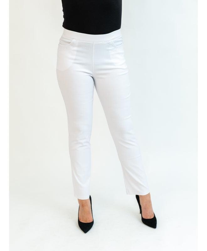 27" Leg Trouser - White-Trousers-Paco