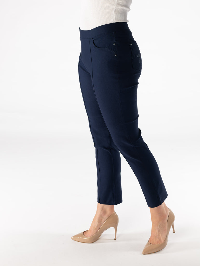 27" leg front stitch Trouser-Navy-trousers-Paco