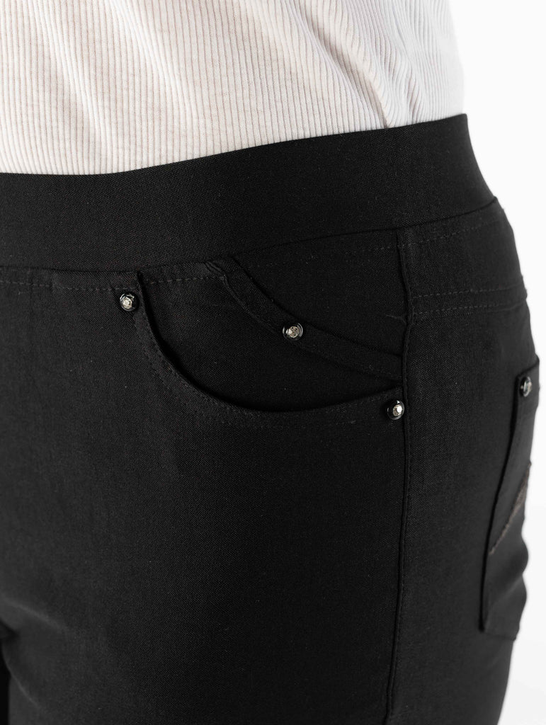 29"Leg stud pocket elasticated trouser-Trousers-Paco