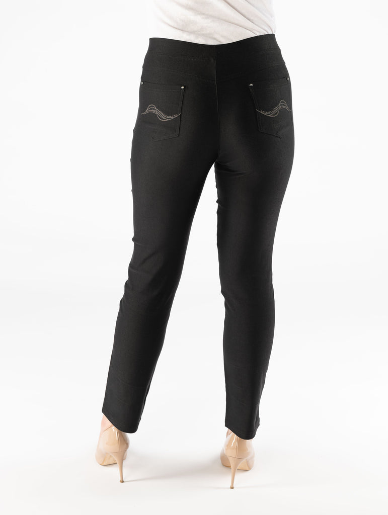 29"Leg stud pocket elasticated trouser-Trousers-Paco