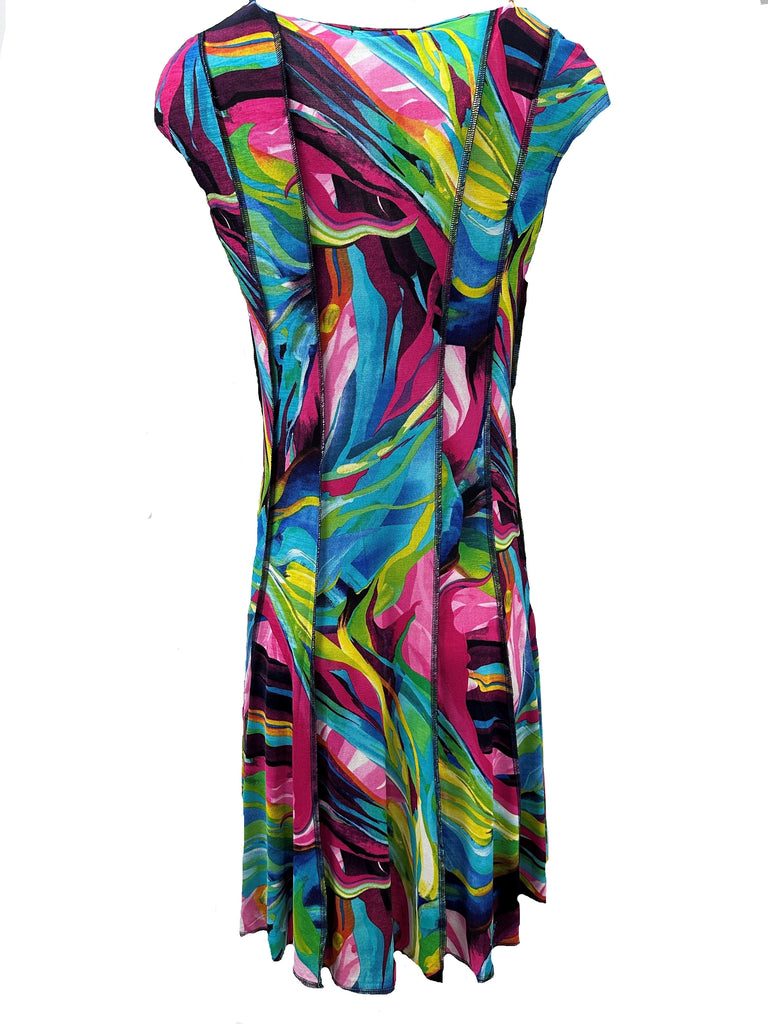 Abstract Print Dress-Dresses-Paco