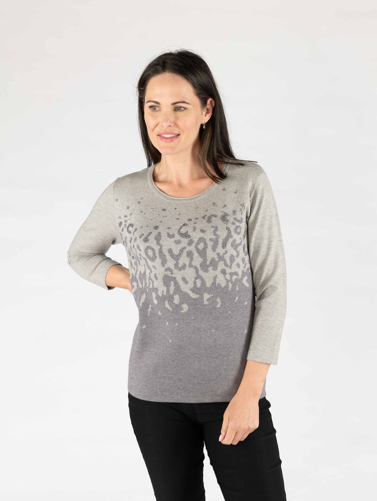 Animal Print gradient jumper-Knitwear-Paco