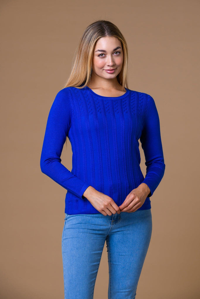 Arrow Stitch Sweater-Knitwear-Paco