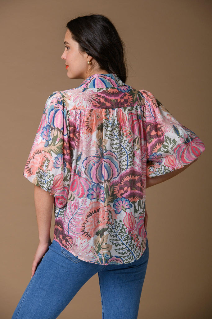 Balloon Sleeve Blouse - T519040 - Multi-Casualwear-Paco