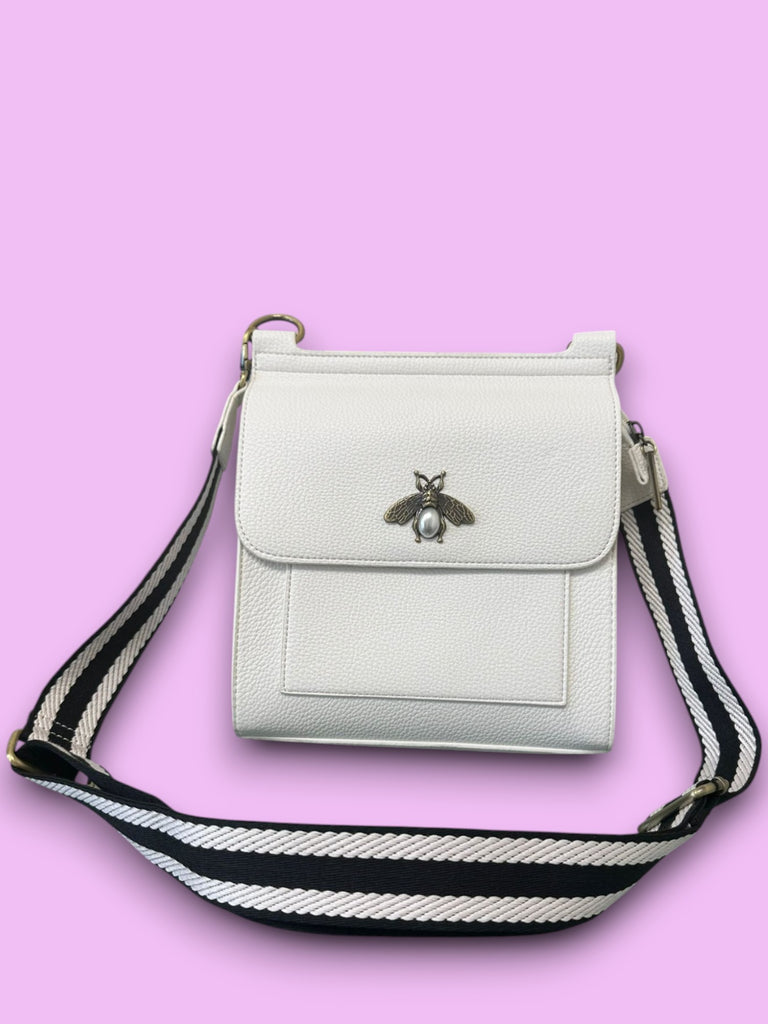Bee Cross Body Bag - JM1372 White-BAGS-Paco