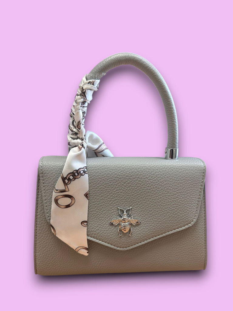 Bee Cross Top Handle Bag - JM1385 Light Grey-BAGS-Paco