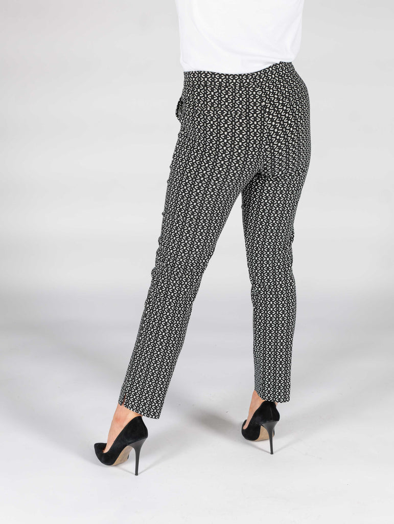 Black And White Floral Trousers-Trousers-Paco
