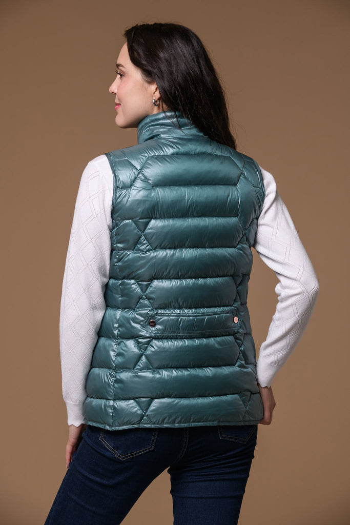 Block Quilt Gilet-Green-Gilets-Paco