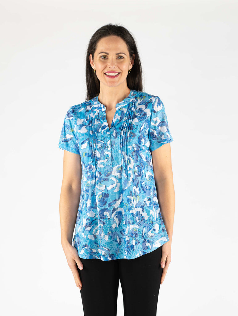 Blue Print Burn Out Top - TO29840-Tops-Paco