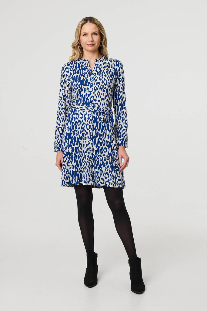 Blue Print Jersey Dress-Dresses-Paco