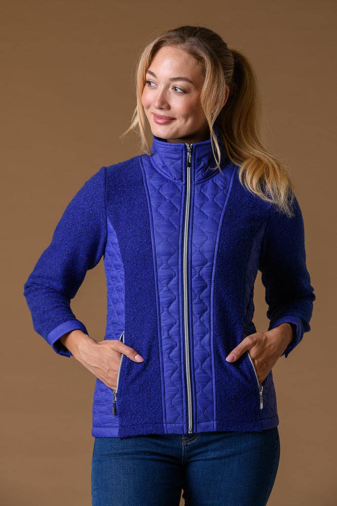 Boucle + Onion Quilt Jacket - Blue-Fleece-Paco