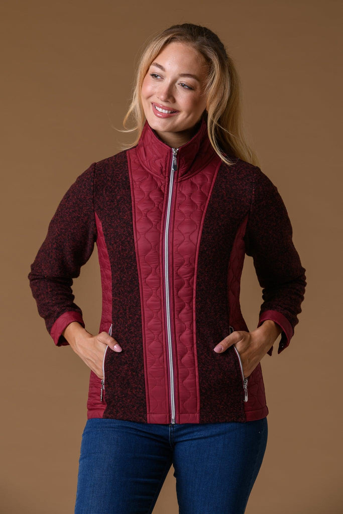 Boucle + Onion Quilt Jacket - Wine-Fleece-Paco