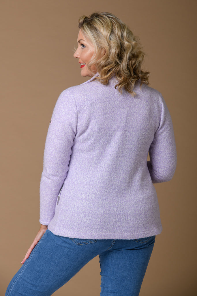 Boucle Zipped Jacket - Lilac-Sportswear-Paco