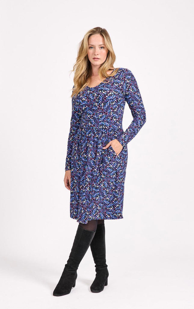 Butterfly Print Soft Touch Dress-Dresses-Paco