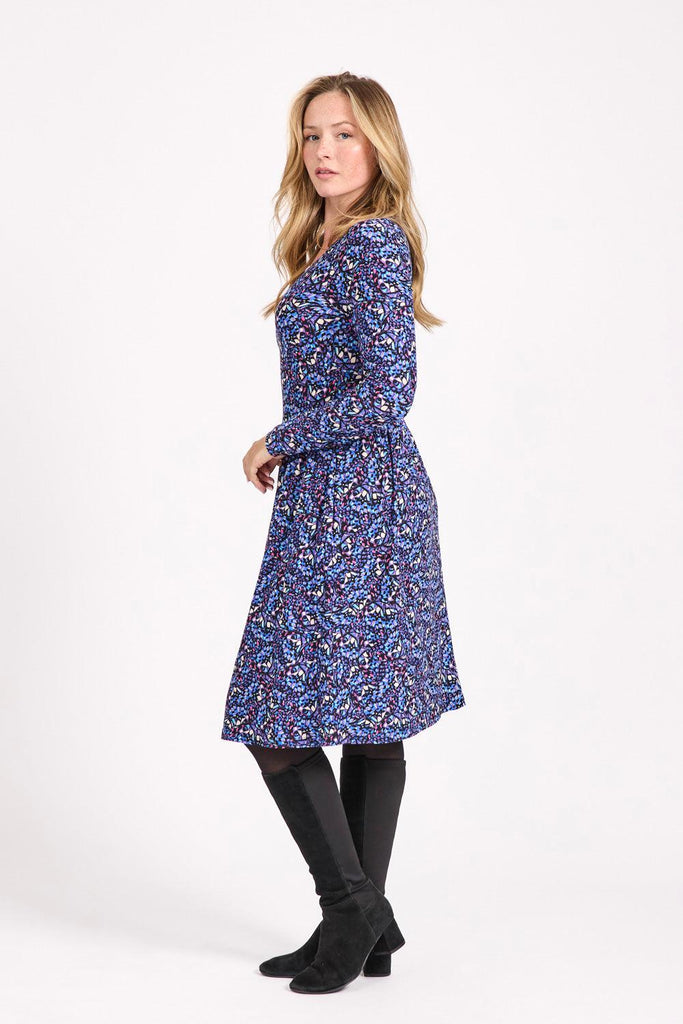 Butterfly Print Soft Touch Dress-Dresses-Paco