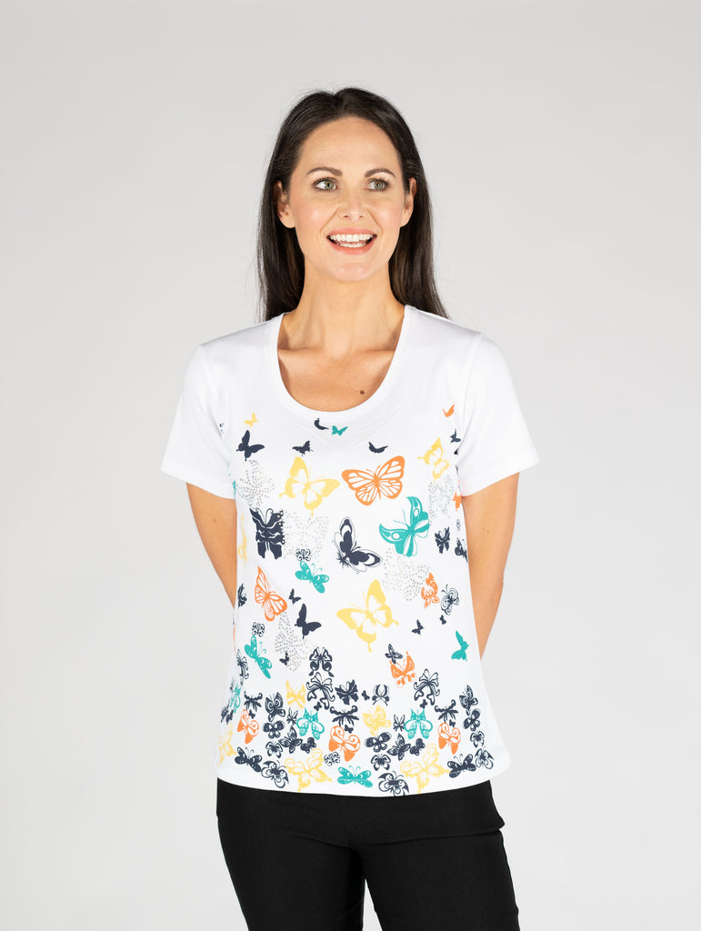 Butterfly Print Top-Tops-Paco