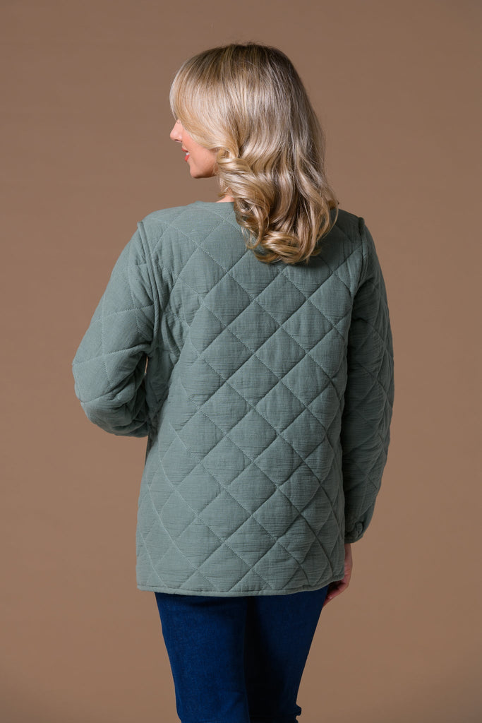 Button Quilted Jacket-Paco