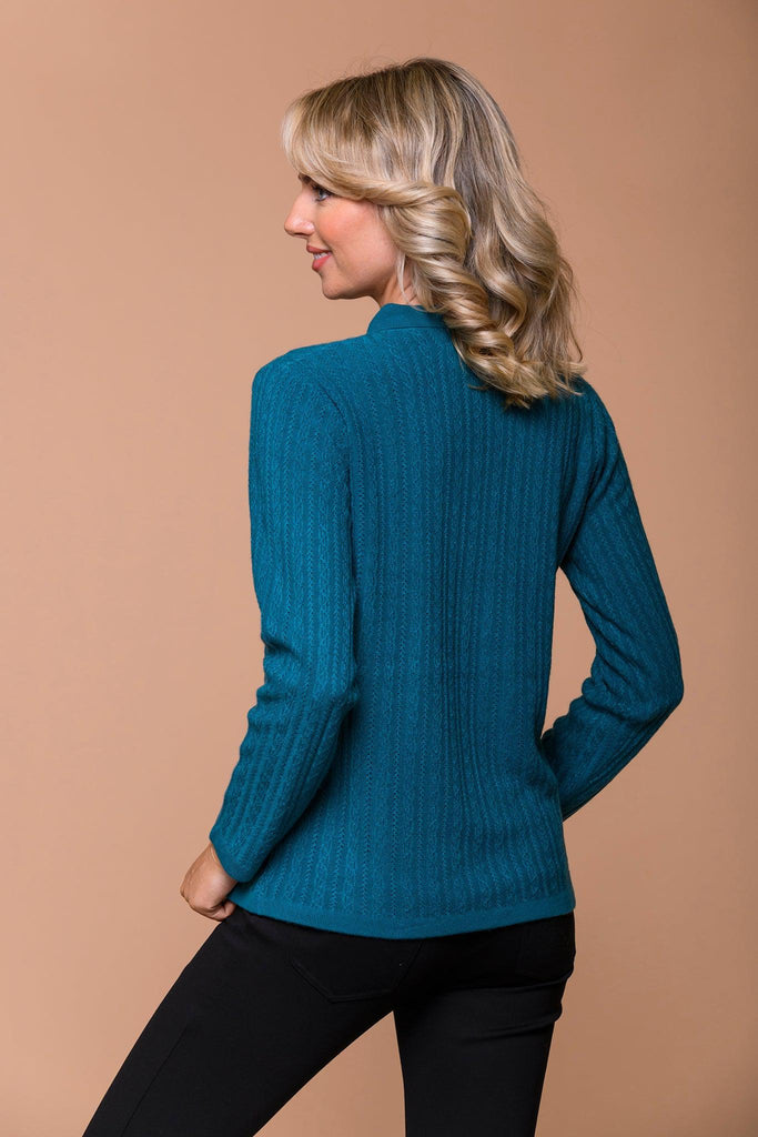 Cable Self Collar Sweater-Sweaters-Paco