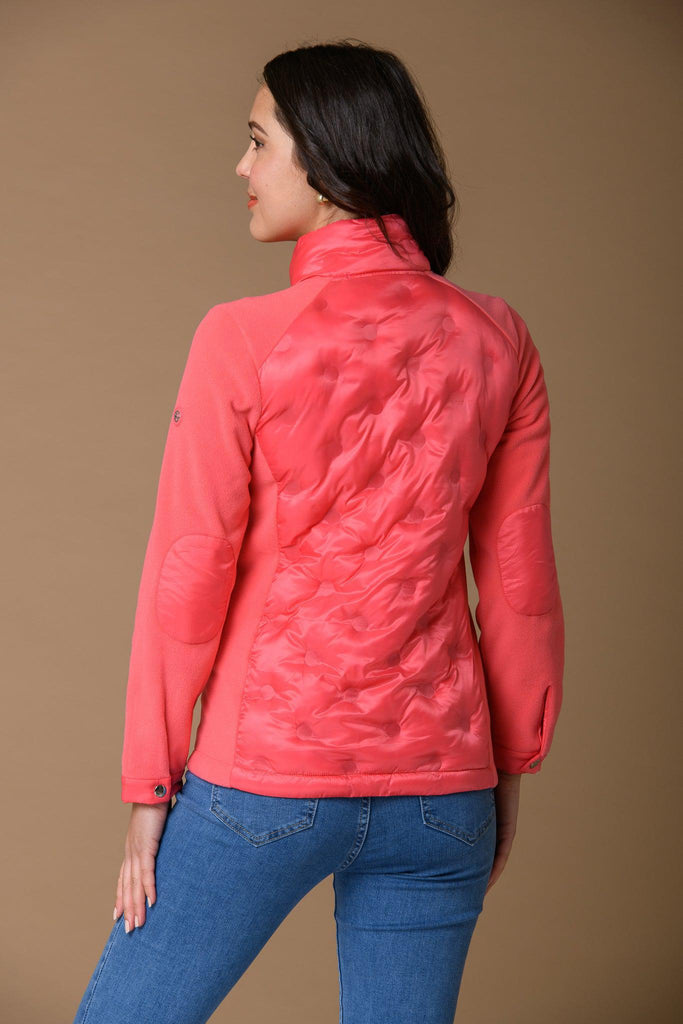 Circle Quilt & Fleece Jacket - Coral-Jackets-Paco