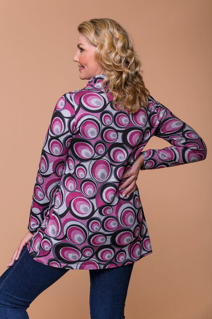 Circles Crossover Top- Pink-Tops-Paco