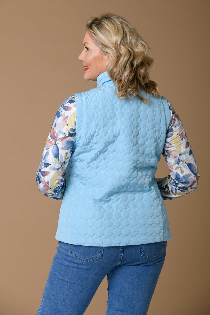 Circles Quilt Gilet - Blue-Sportswear-Paco