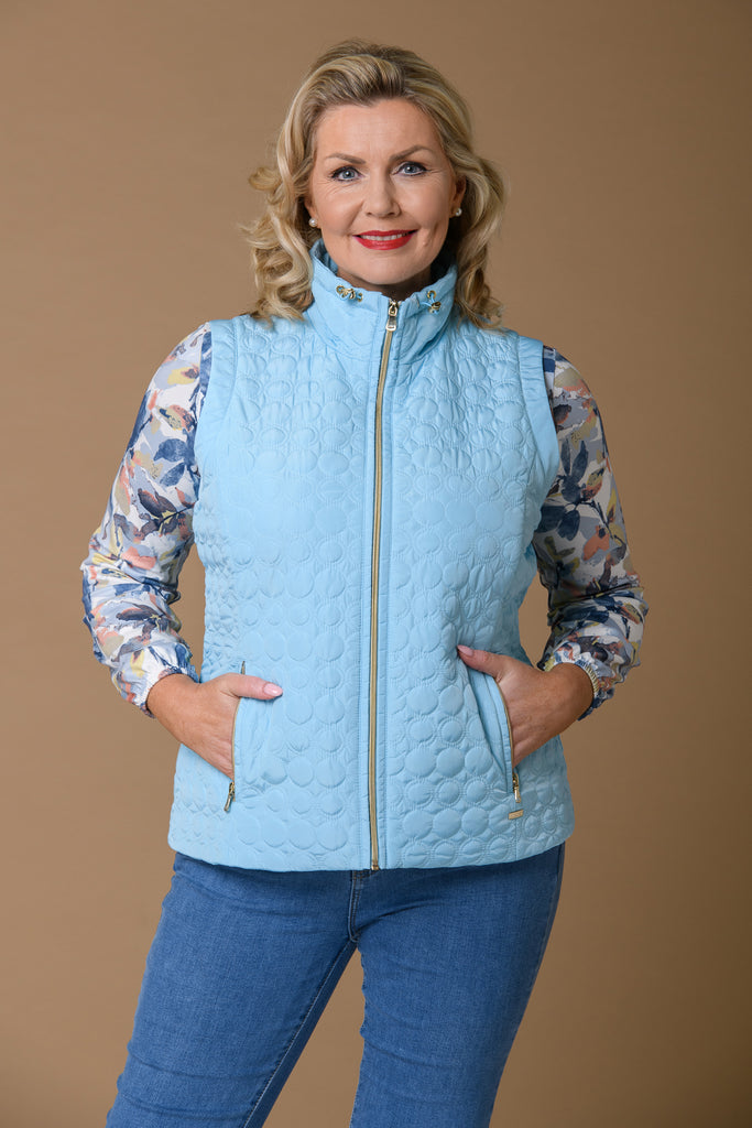 Circles Quilt Gilet - Blue-Sportswear-Paco