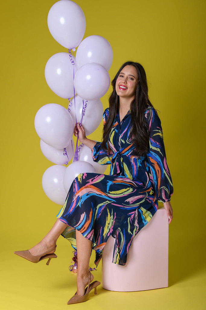 Colourful Splash Maxi Dress-Dresses-Paco