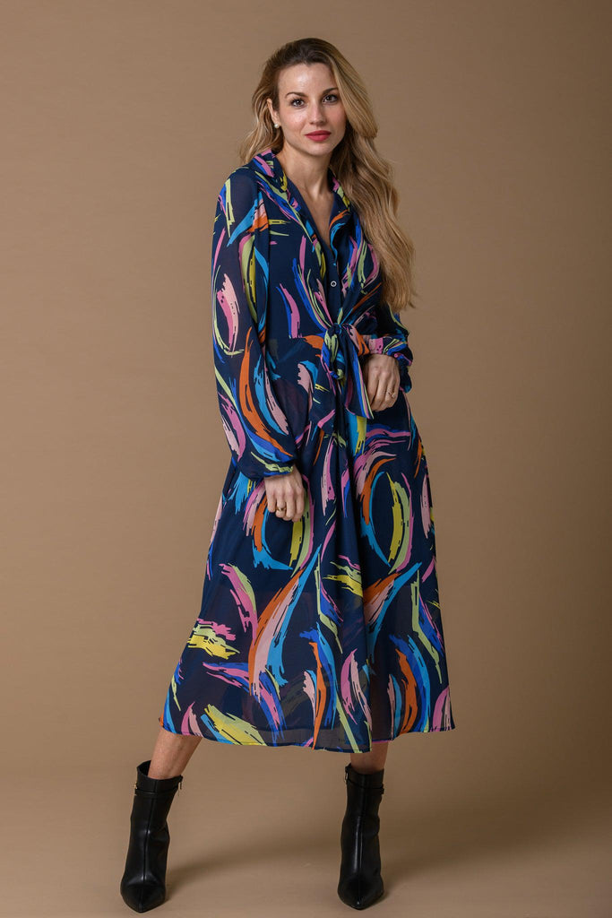 Colourful Splash Maxi Dress-Dresses-Paco