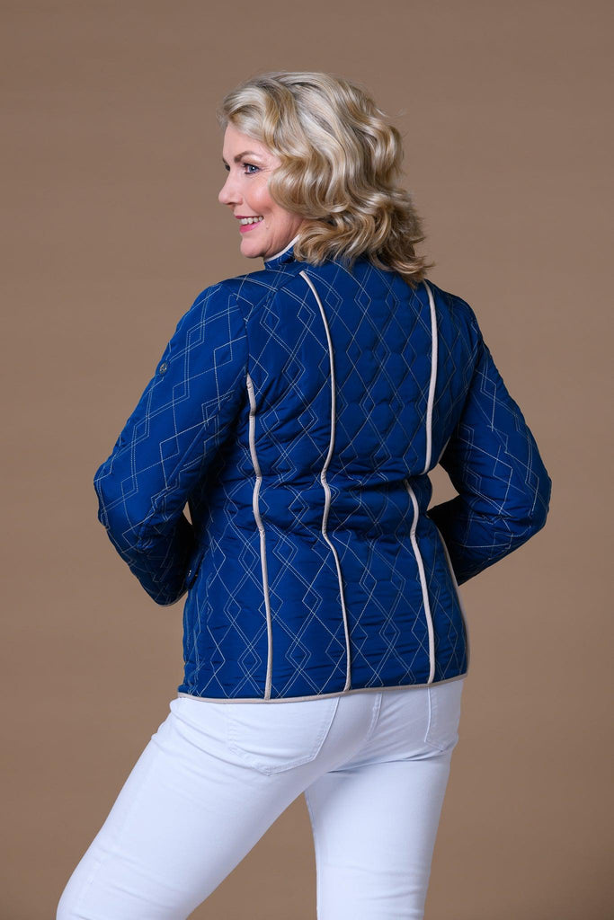 Contrast Piping Quilt Jacket-Jackets-Paco