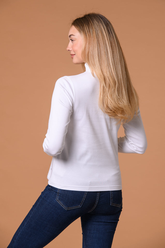 Cotton Roll Neck Top-Tops-Paco