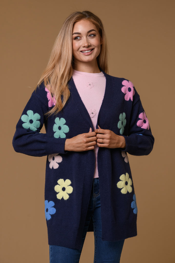 Daisy Jaquard Cardi-Jumpers & Cardigans-Paco