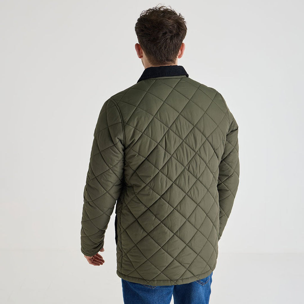 Diamond Quilted Jacket - Green-Menswear-Paco