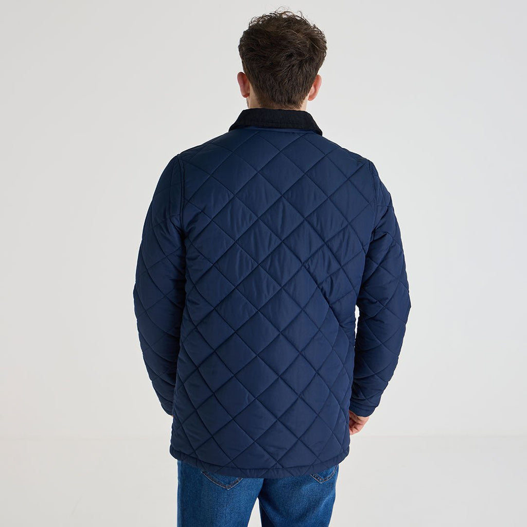 Diamond Quilted Jacket - Navy-Menswear-Paco