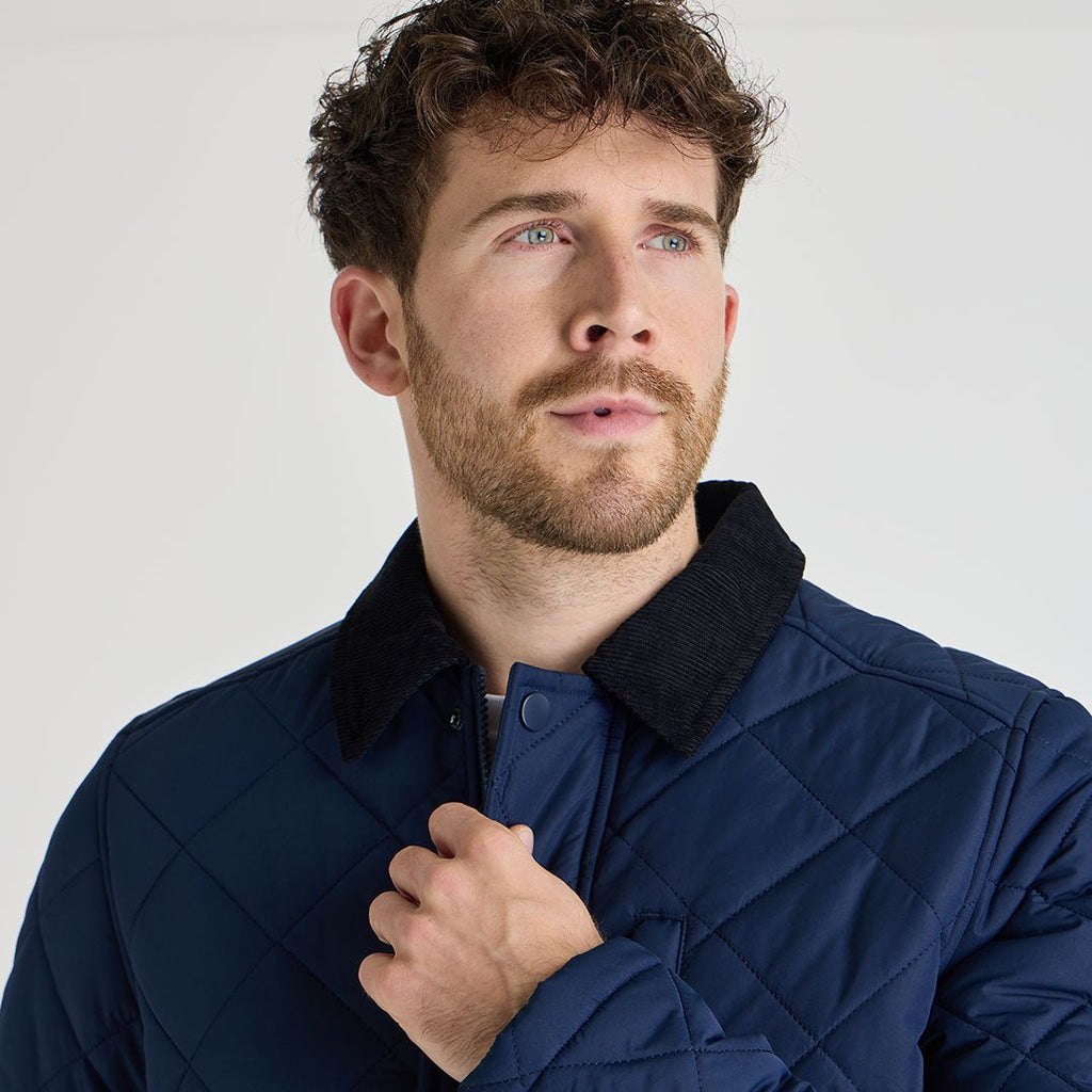 Diamond Quilted Jacket - Navy-Menswear-Paco