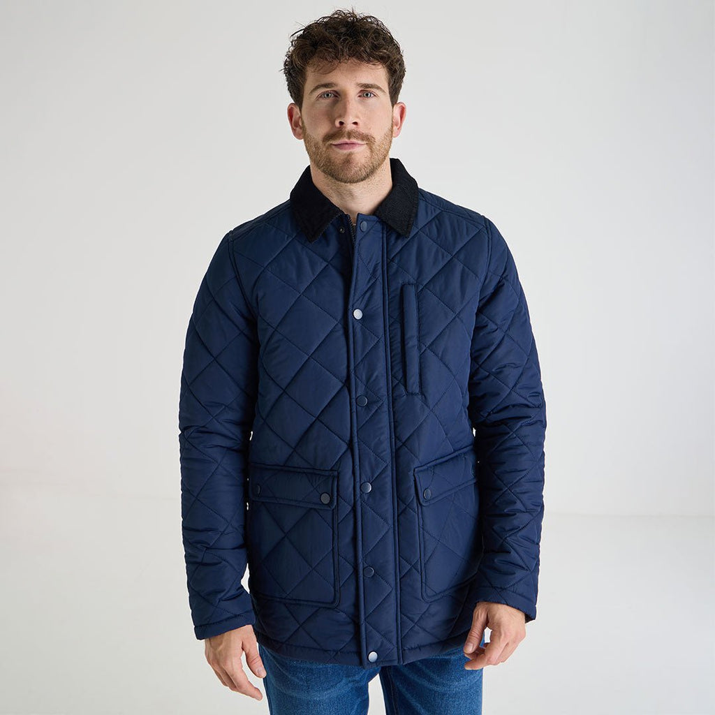 Diamond Quilted Jacket - Navy-Menswear-Paco