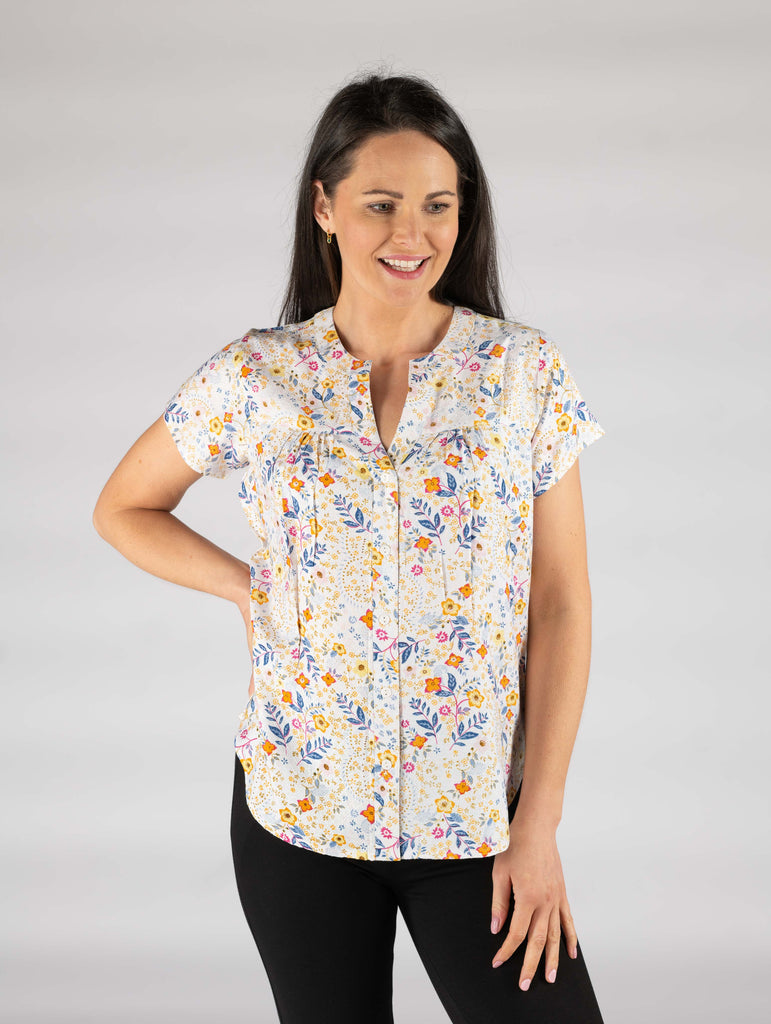 Ditzy Print Blouse-Tops-Paco
