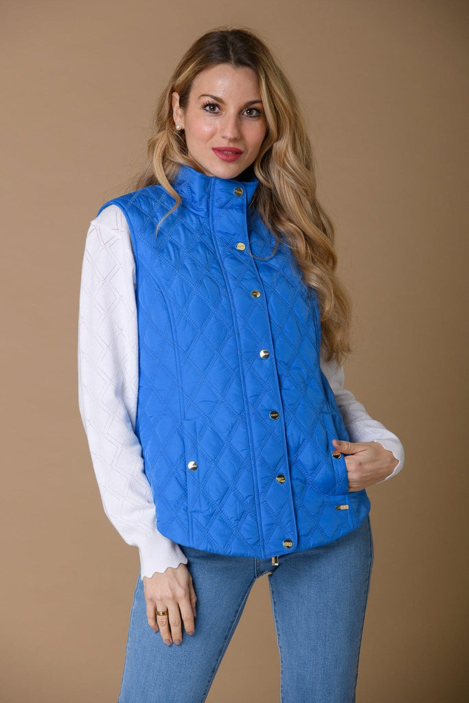 Double Diamond Gilet - Blue-Gilets-Paco