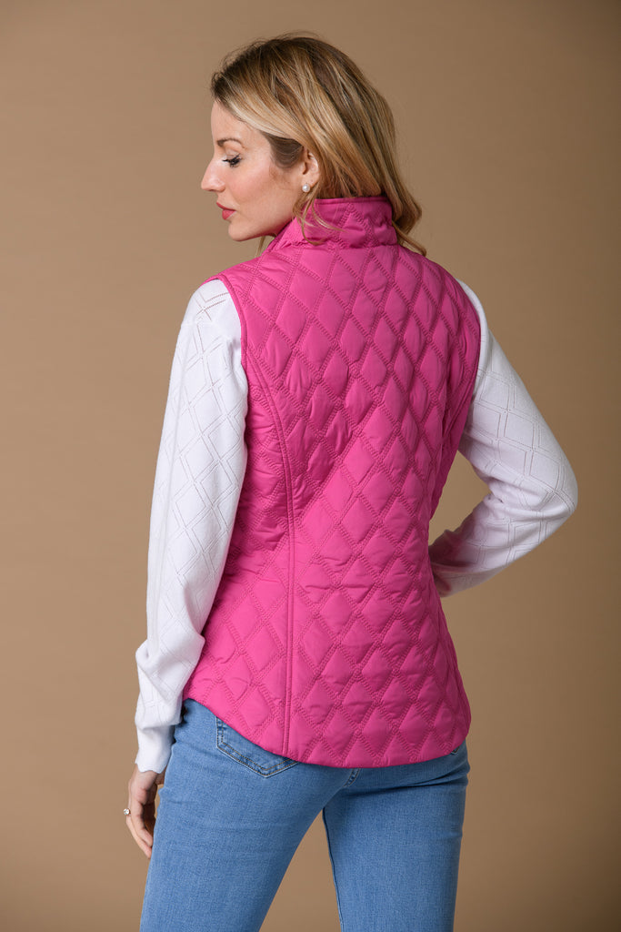 Double Diamond Gilet - Pink-Gilets-Paco