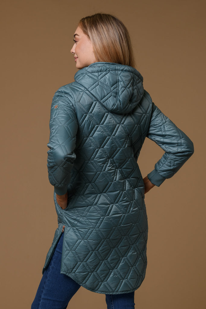 Double Diamond Quilt Jacket-Green-Jackets-Paco