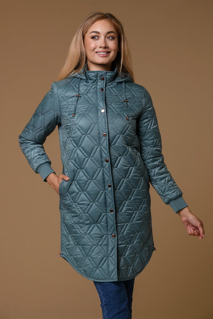 Double Diamond Quilt Jacket-Green-Jackets-Paco