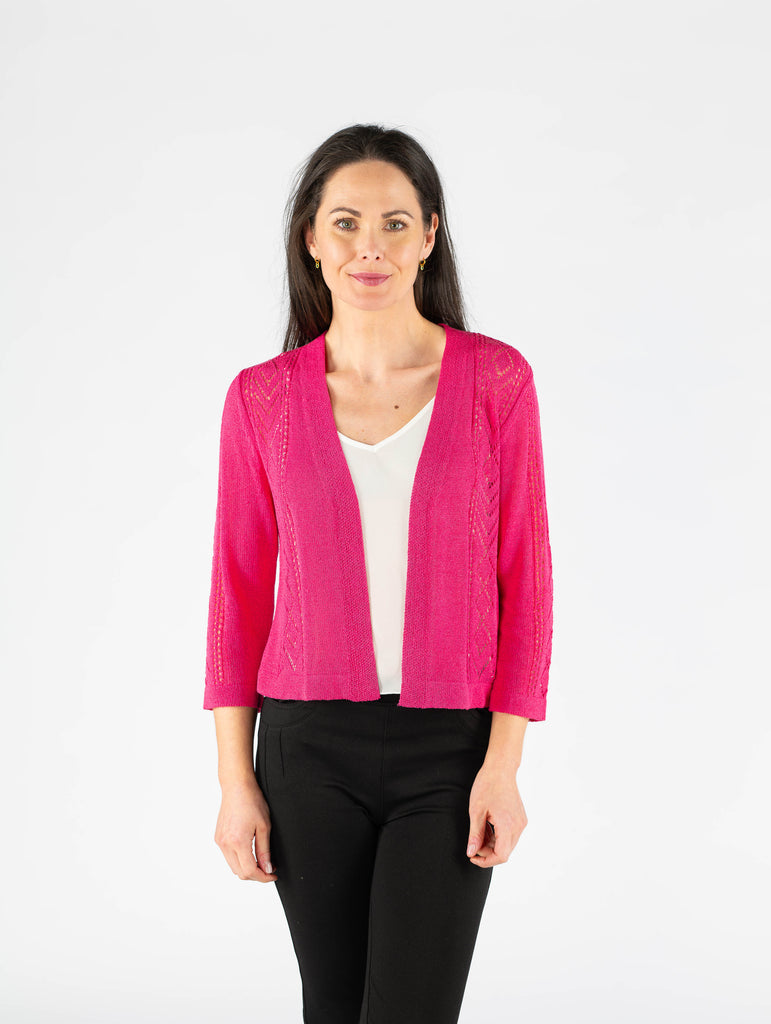 Edge To Edge Pattern Shrug - SH29938 Fushia-Dresses-Paco