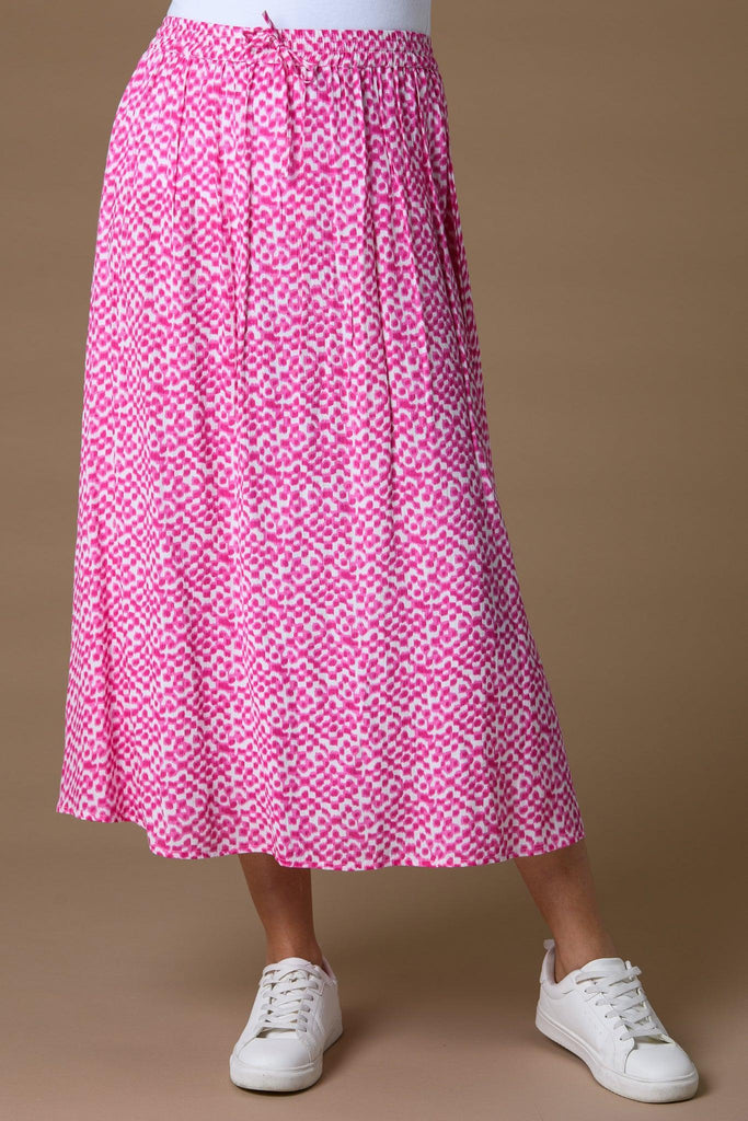 Elastic Waist Skirt - Hot Pink-Skirt-Paco