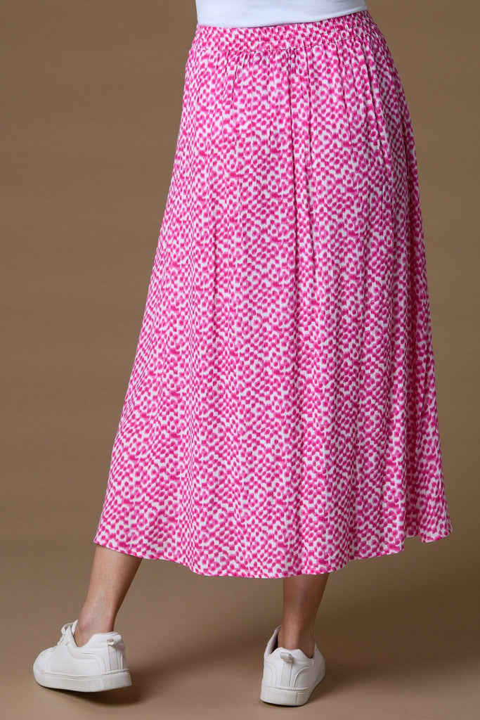 Elastic Waist Skirt - Hot Pink-Skirt-Paco