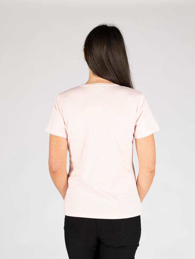 Embroidered Neck T Shirt-T Shirts-Paco